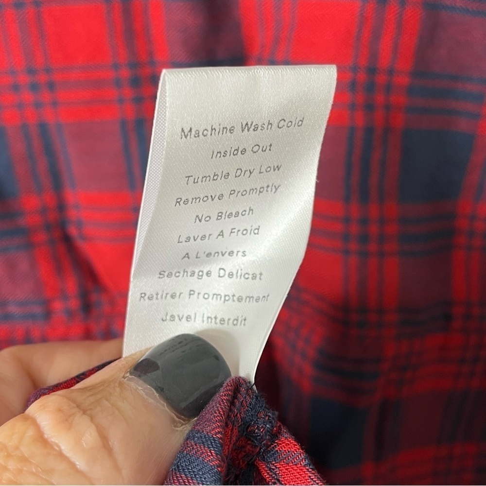 Grayson The Artist Short Sleeve Shirt Plaid Button Front Size 2 Red Blue - Picture 6 of 7